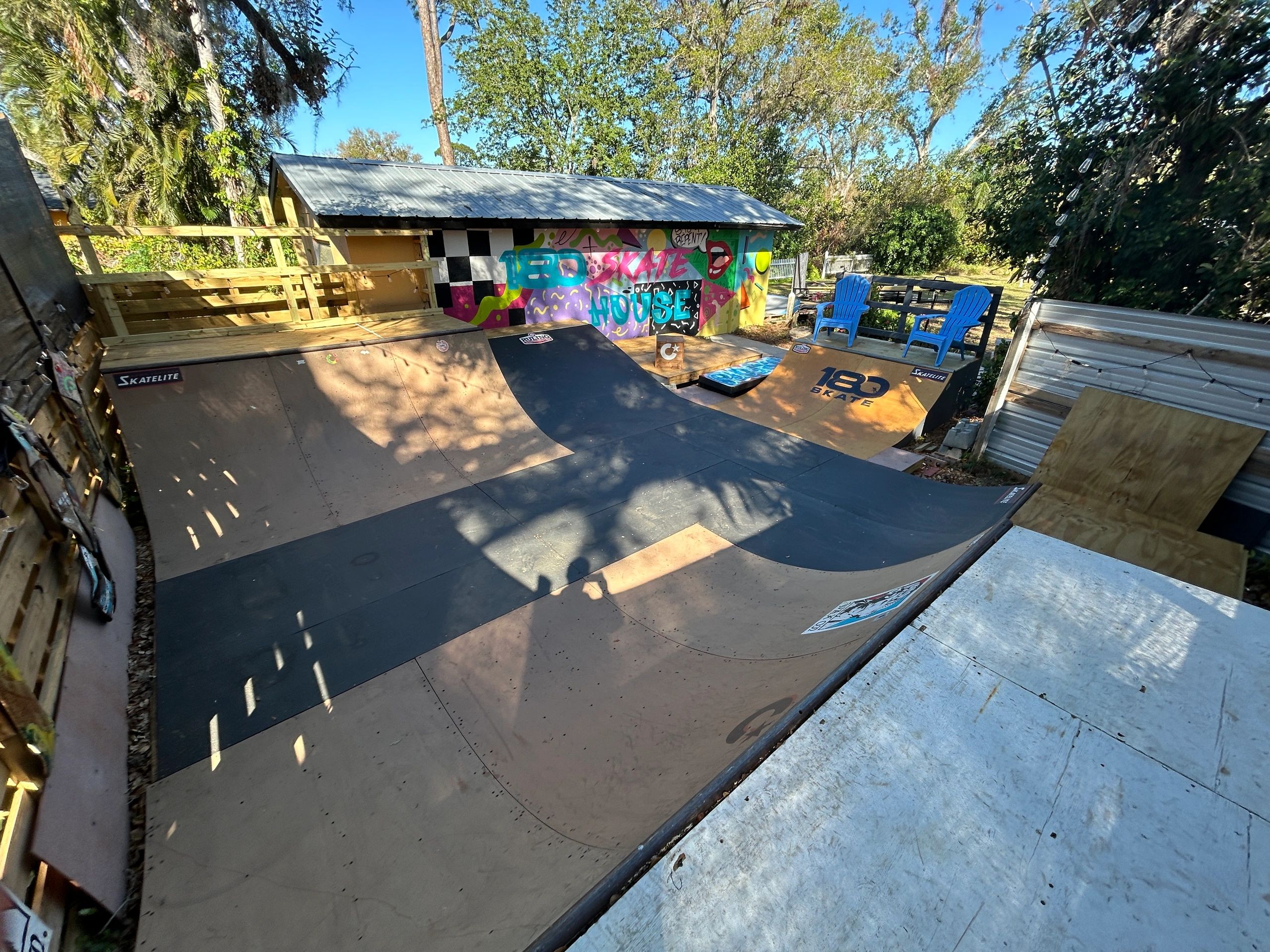 Outdoor ramps at 180 Skate House