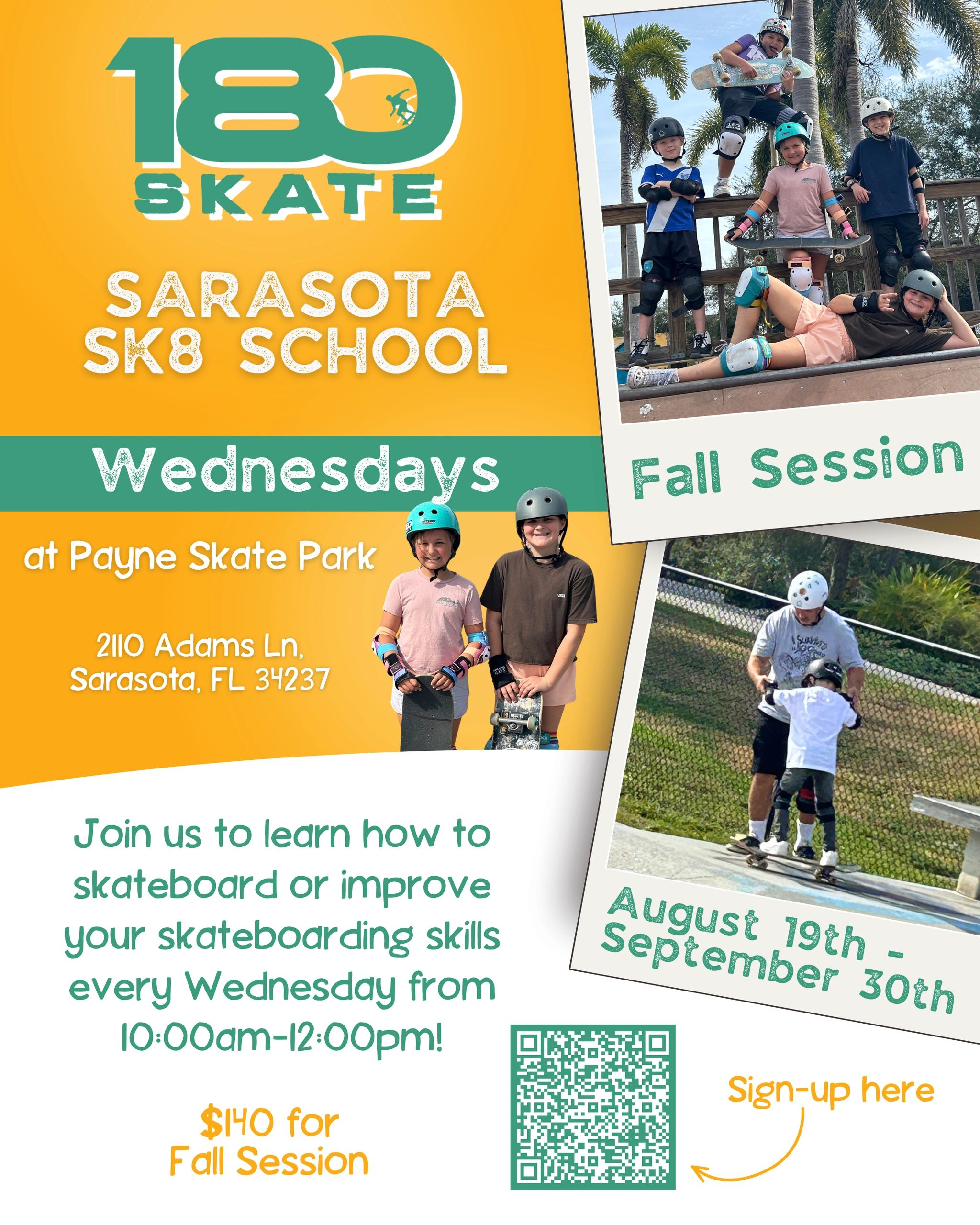 Sarasota Sk8 School flyer