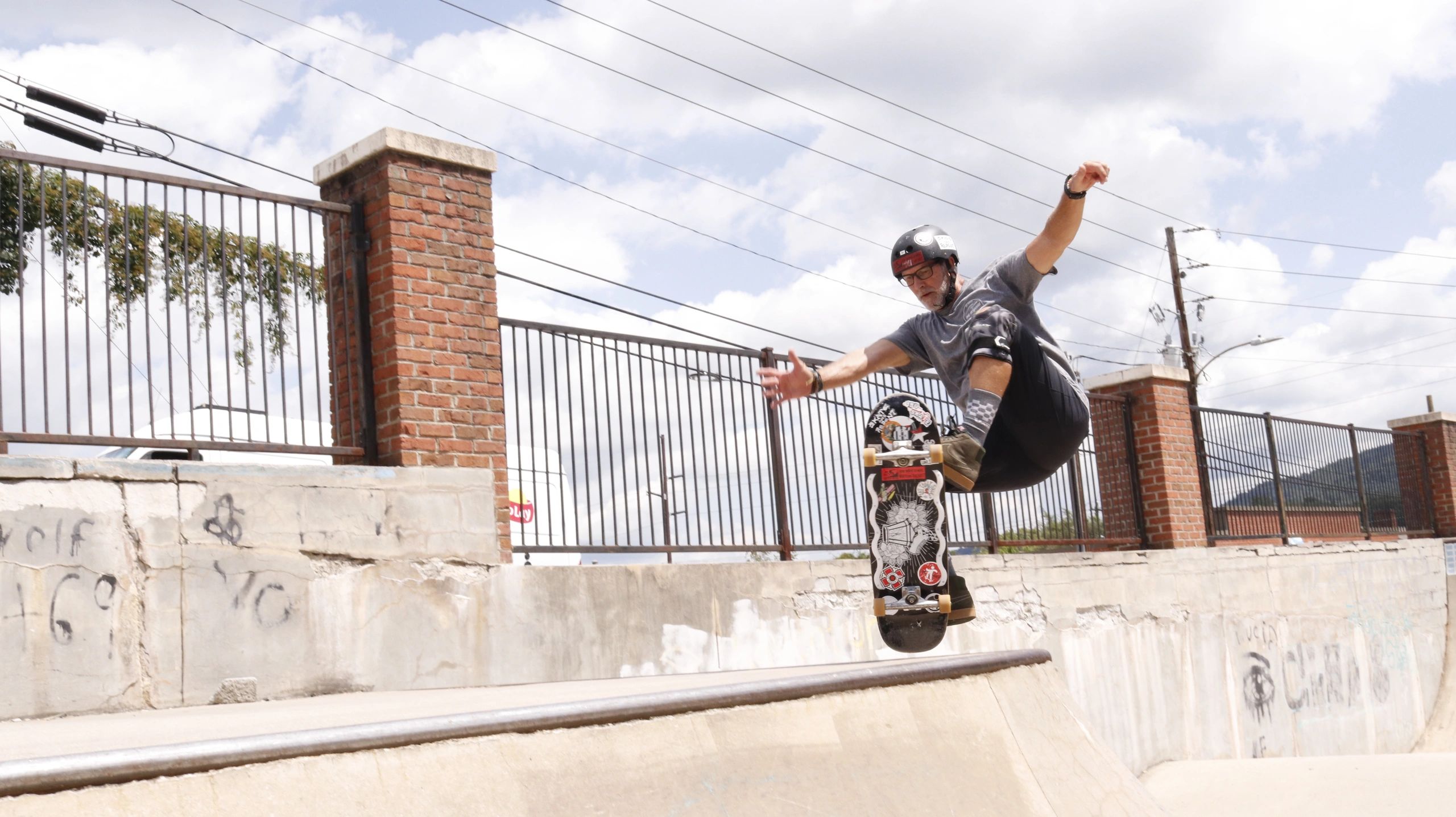 Tim Storck skating at a local park